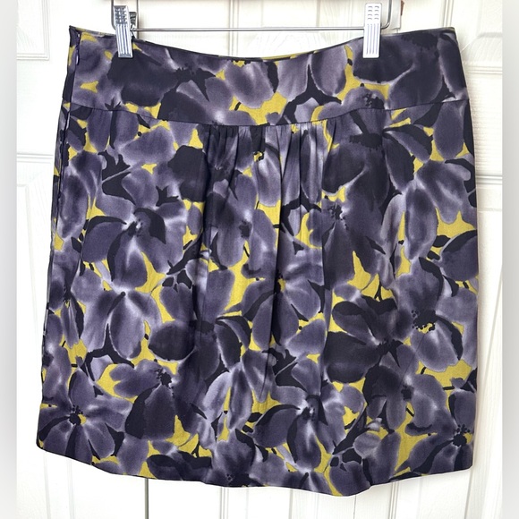 New J.CREW Belle Skirt Burnished Olive Green Purple Primrose Floral Print NWT - Picture 3 of 9